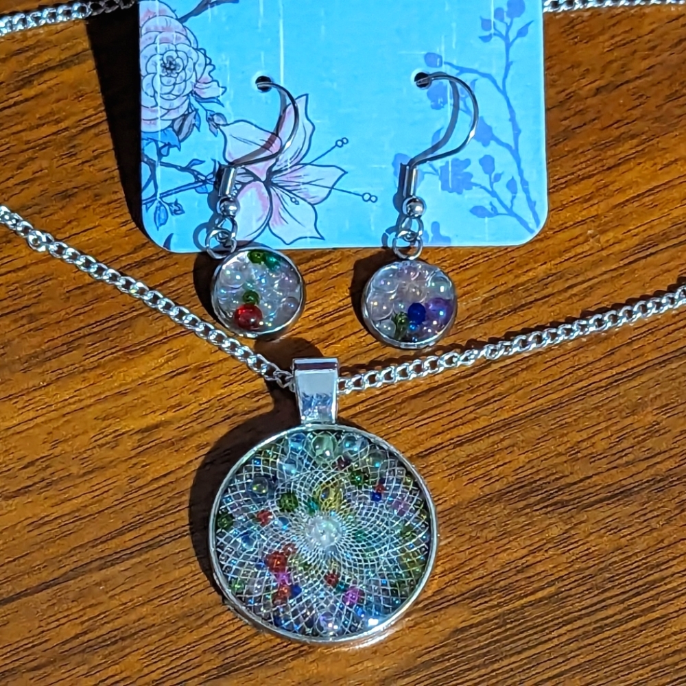 Fun Handmade Bubble Earrings and Necklace Set